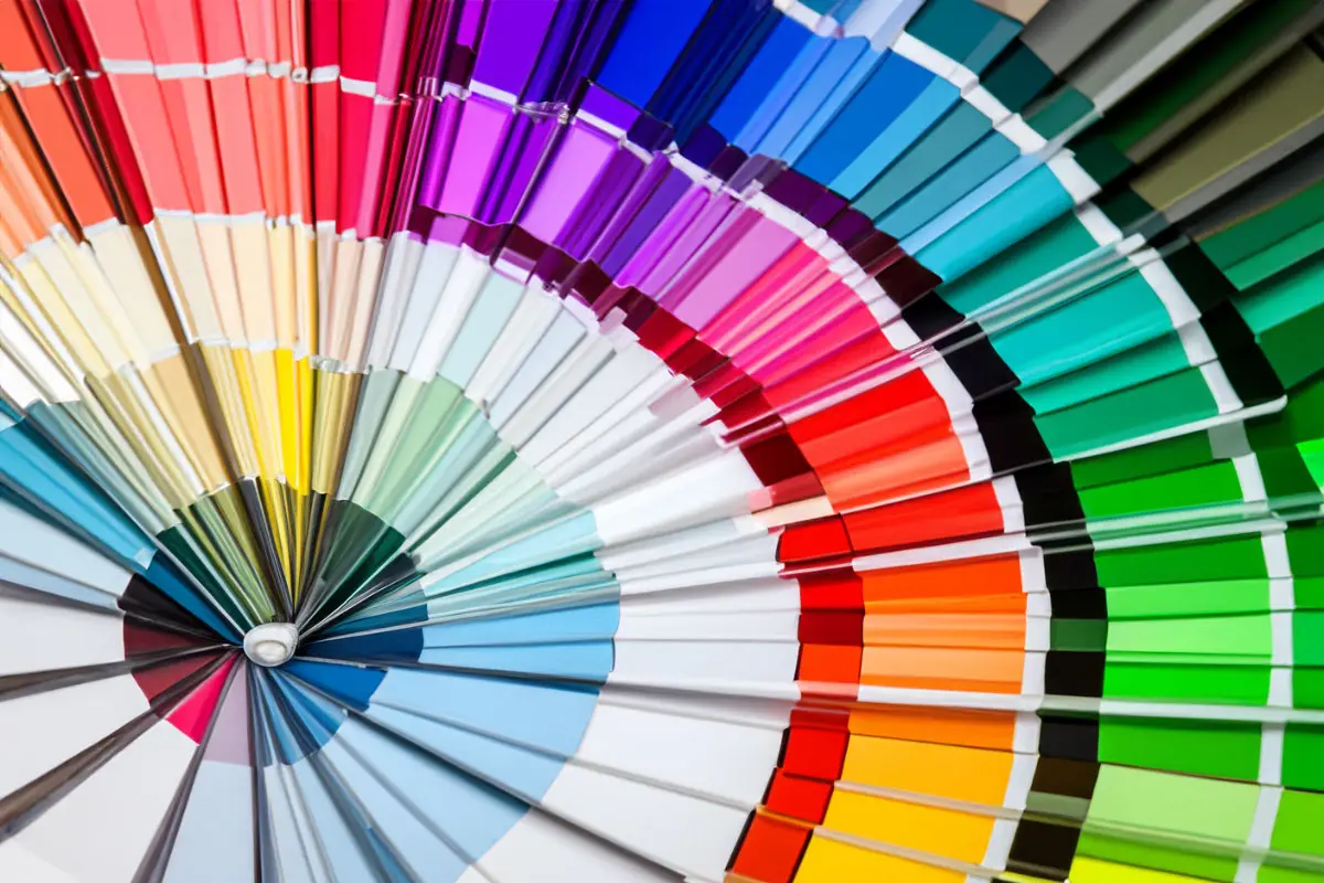 Colour wheel showing all the different colours there are