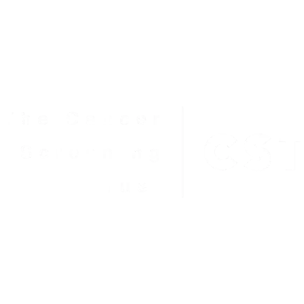Cancer Screening Trust logo in all white