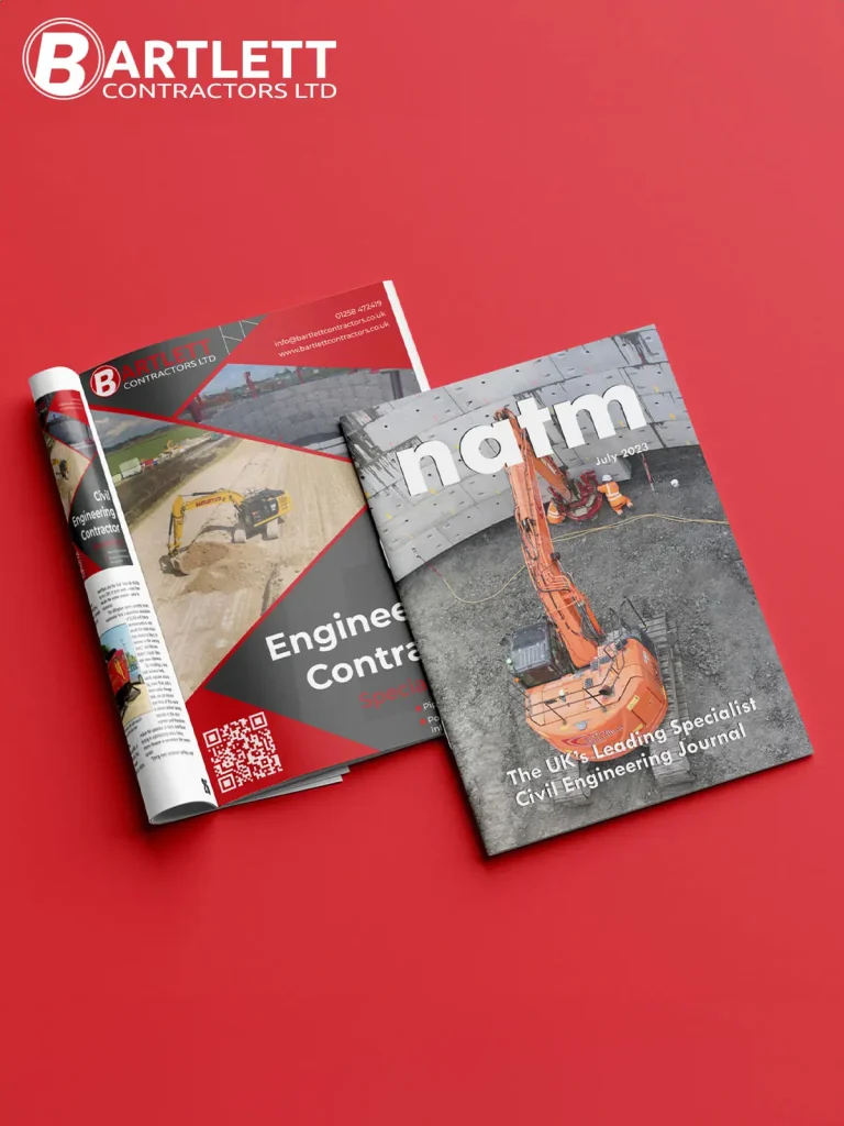 Bartlett Contractors advert design for the NATM Magazine