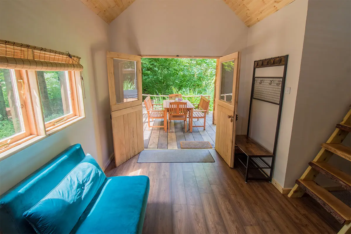 Inside the Tawny Wood Cabin at Owl Valley Glamping