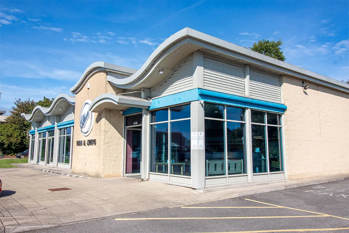 Outside photo of the Palmers Fish and Chips restaurant in Yeovil, Somerset
