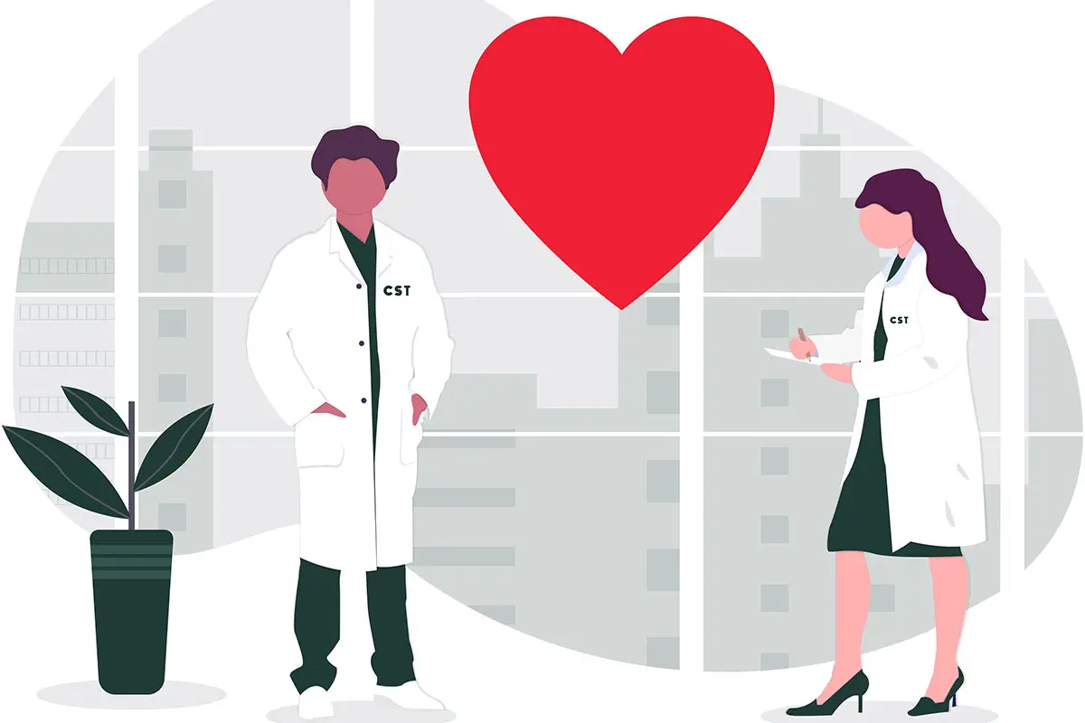 Infographic of 2 doctors that are part of the Cancer Screening Trust